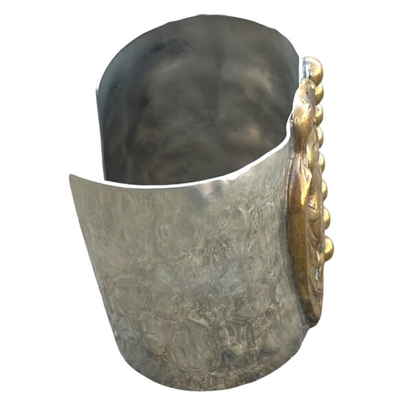 Louis Booth Designer Art Nouveau Style Hand Crafted Hammered Metal Cuff Bracelet - Picture 6 of 8